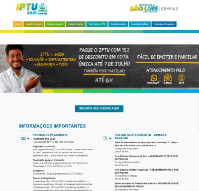 notícia: Prefeitura de São Luís disponibiliza site do IPTU 2021 