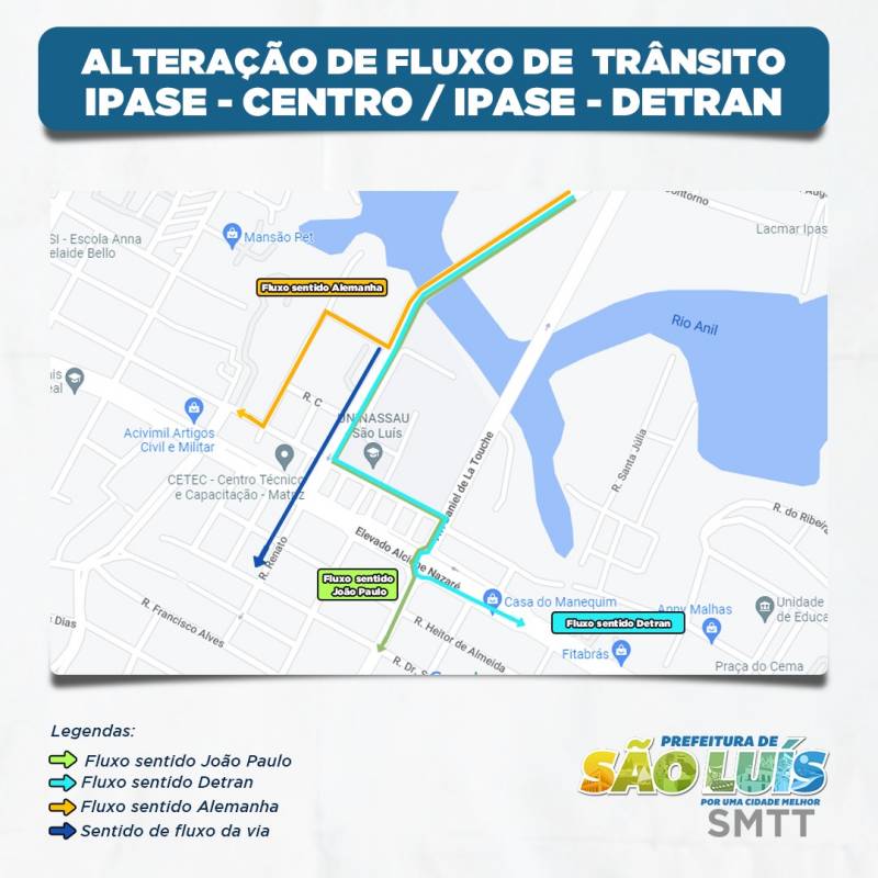 SMTT inicia mudança experimental do trânsito na saída da Ponte  do Caratatiua