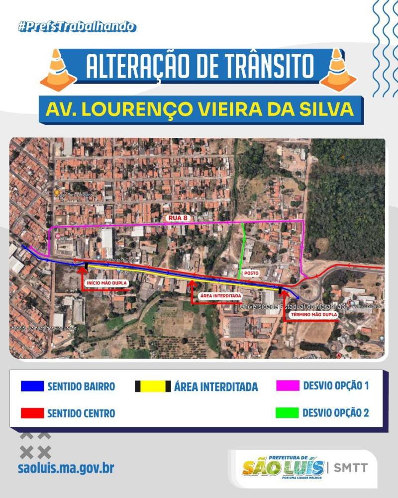 SMTT realiza mais uma intervenção de trânsito na Avenida Lourenço Vieira da Silva, no São Cristóvão