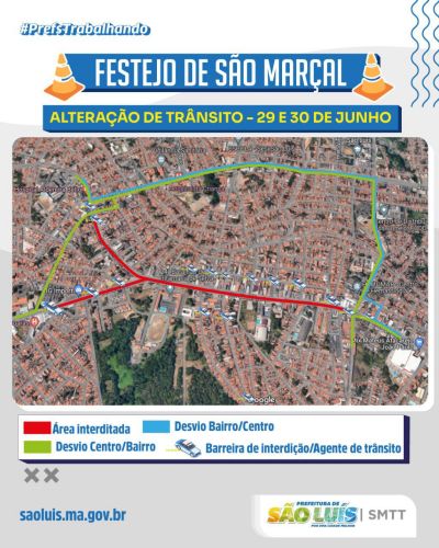 Prefeitura de São Luís realiza intervenção no trânsito durante festejo de São Marçal