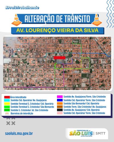 notícia: Secretaria Municipal de Trânsito e Transportes fará alteração no trânsito nas proximidades do Terminal de Integração do São Cristóvão