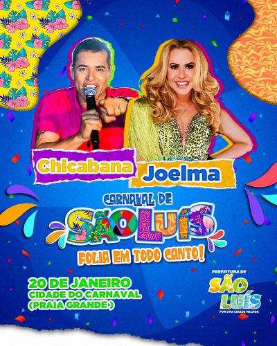 notícia: Prefeitura de São Luís inicia programação da Cidade do Carnaval, neste sábado (20), com shows nacionais de Joelma e Chicabana